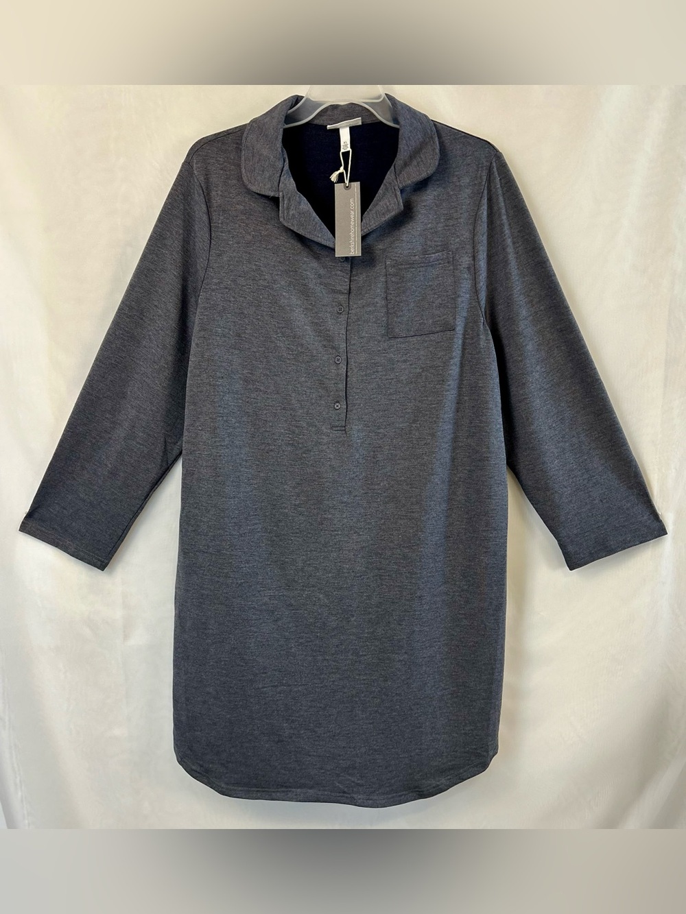 New QVC Berkshire Homewear French Terry 1/4 button Sleep Shirt / XL